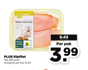 PLUS Plus Kipfilet 380 gram aanbieding