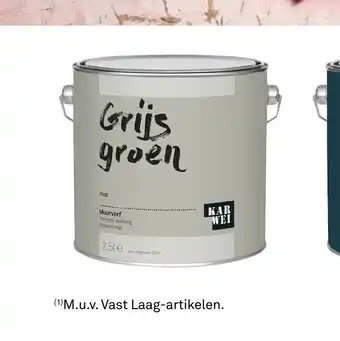 Karwei Grijs Groen Muurverf aanbieding