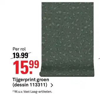 Karwei Tijgerprint Groen ( Desssin 113311 ) per rol aanbieding