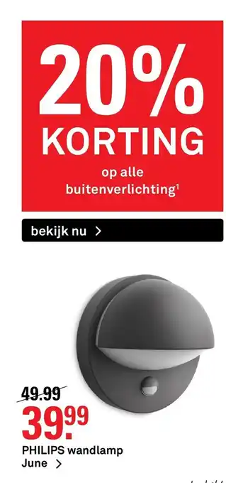 Karwei Philips Wandlamp June aanbieding