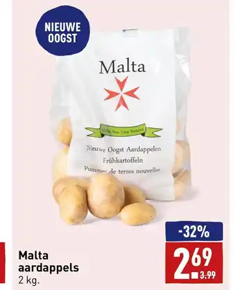 ALDI Malta aardappels 2 kg. aanbieding