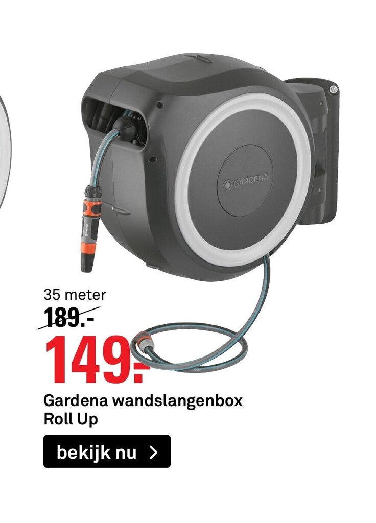 Gardena Wandslangenbox Roll Up 35 meter aanbieding bij Karwei