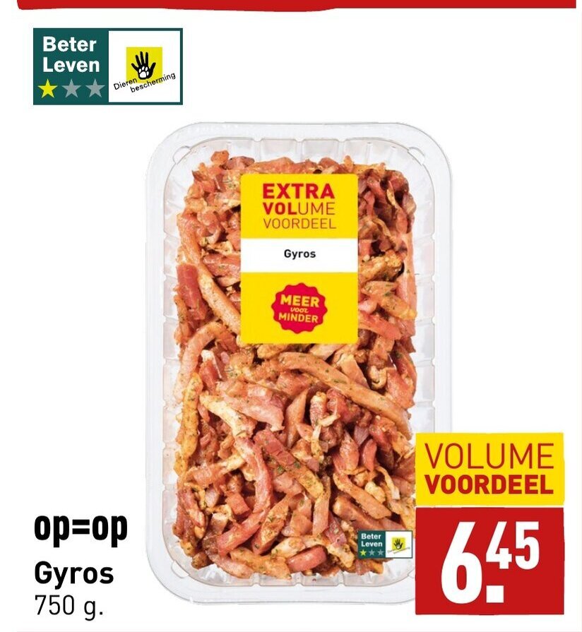Gyros 750 g. aanbieding bij ALDI