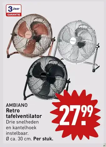 ALDI AMBIANO Retro tafelventilator aanbieding