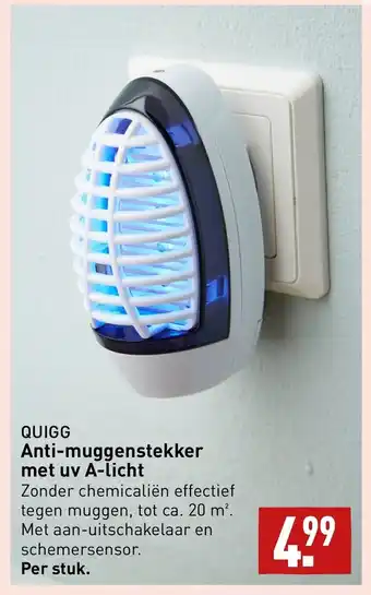 ALDI QUIGG Anti-muggenstekker met uv A-licht aanbieding