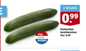 Hoogvliet Hollandse komkommer aanbieding