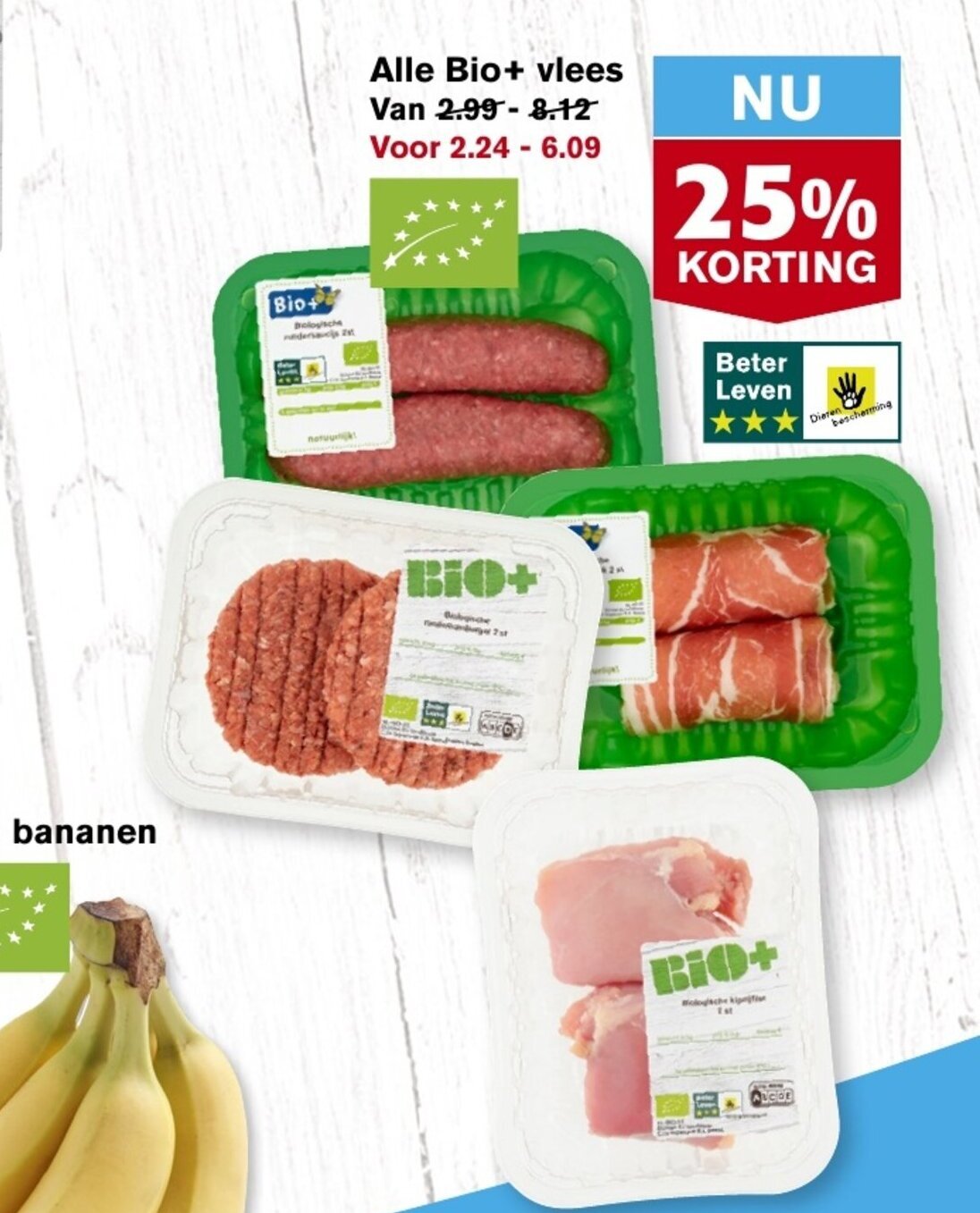 Hoogvliet Alle Bio+ vlees aanbieding