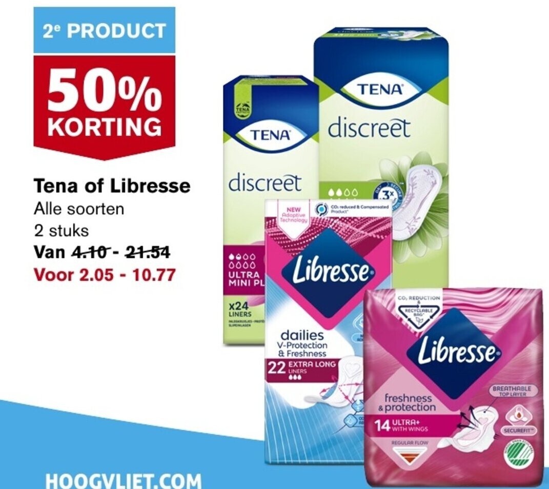 Hoogvliet Tena of Libresse aanbieding
