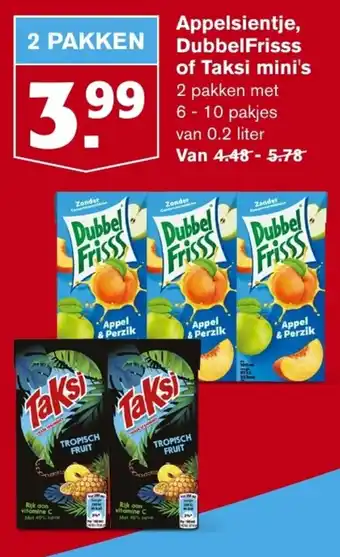 Hoogvliet Appelsientje, DubbelFrisss of Taksi mini's aanbieding