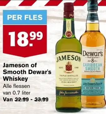 Hoogvliet Jameson of Smooth Dewar's Whiskey aanbieding