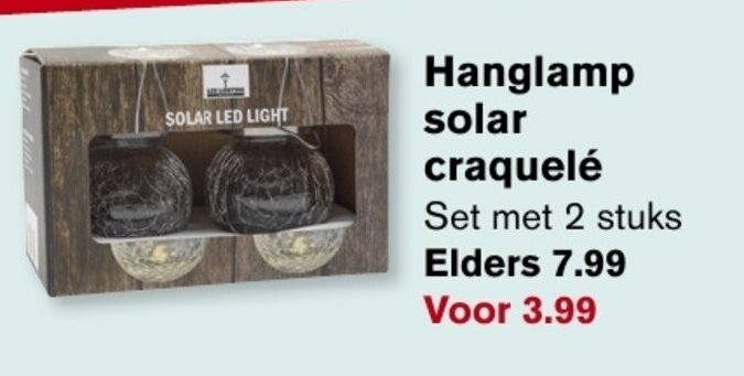Hoogvliet Hanglamp solar craquelé aanbieding