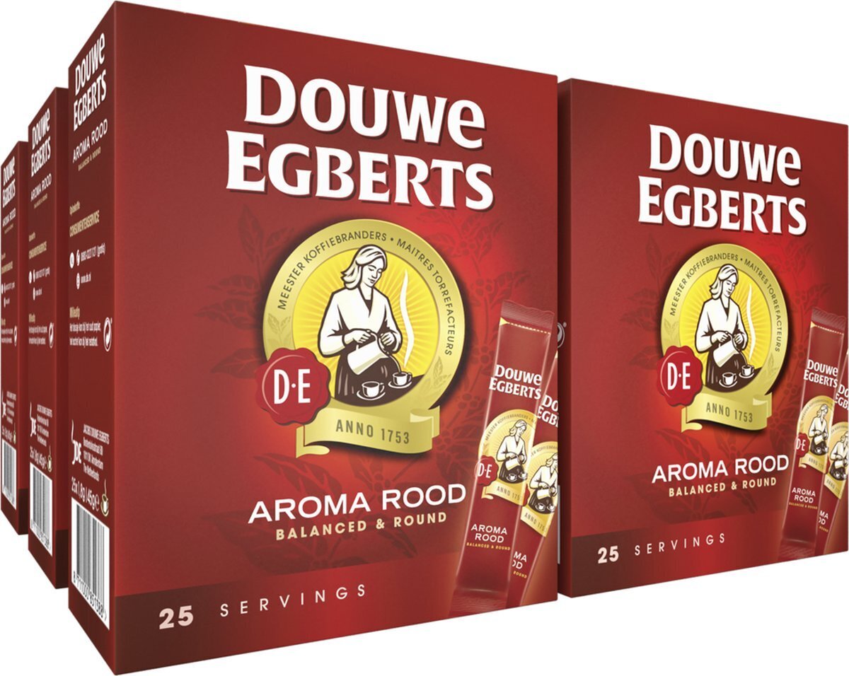 Bol.com Douwe egberts aroma rood sticks oploskoffie - 6 x 25 zakjes aanbieding