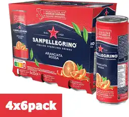 Bol.com San pellegrino - sinaasappel frisdrank blikjes aranciata rossa met natuurlijke ingrediënten 24 stuks - voordeelverpakking 4 x aanbieding