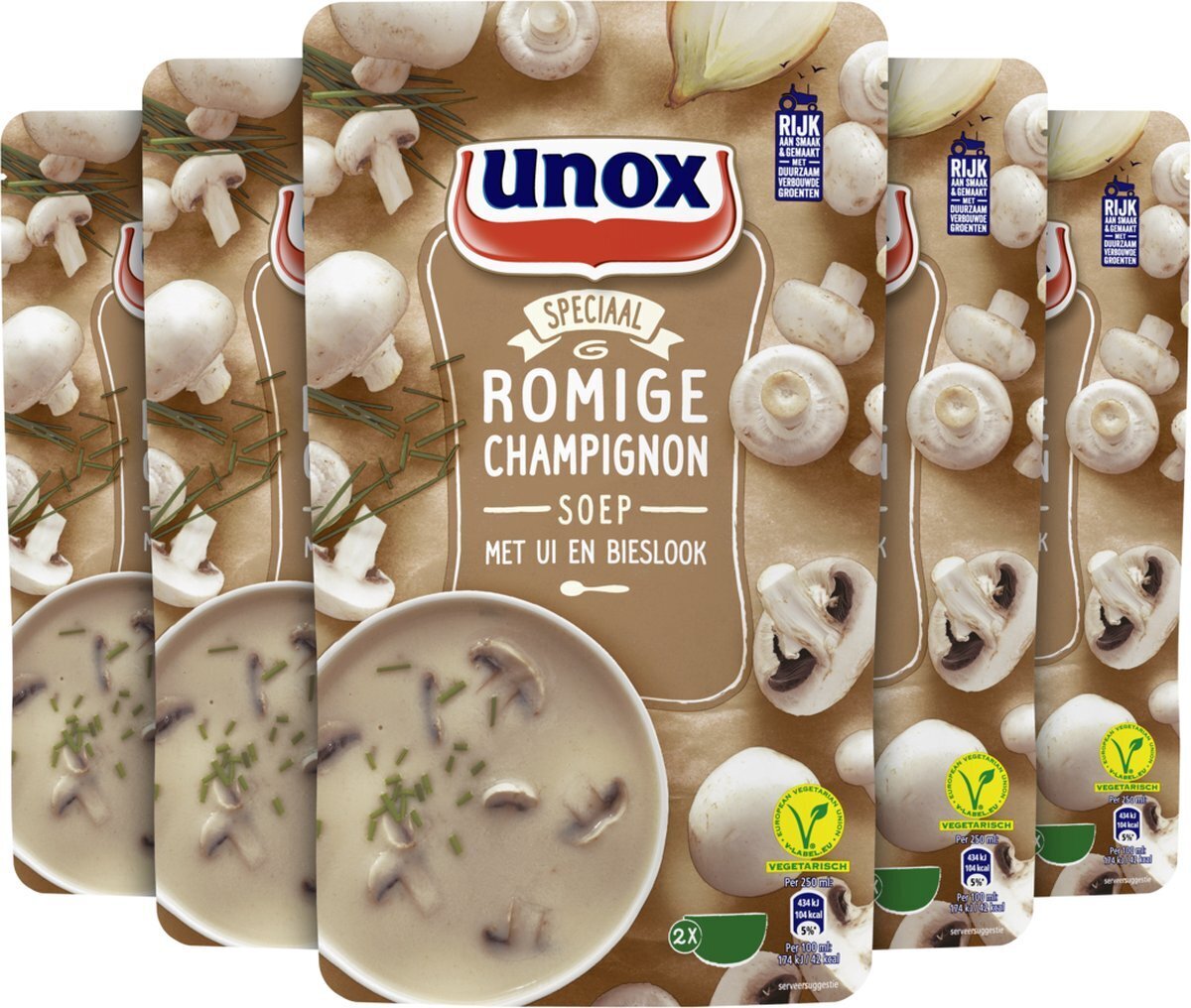 Bol.com Unox soep champignon - 5 x 570 ml - voordeelverpakking aanbieding