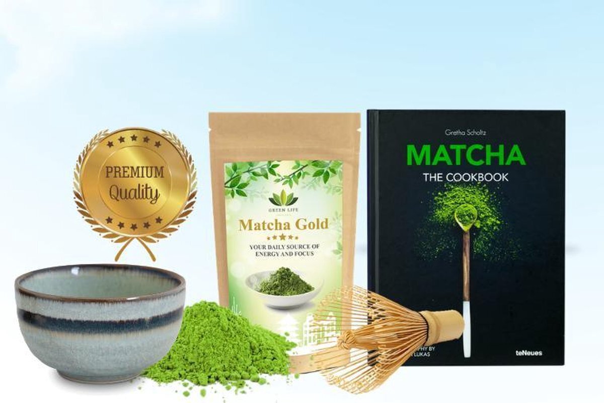 Bol.com Japanse matcha cadeau set - het perfecte cadeau! ✔ vandaag besteld, morgen in huis ✔ gratis matcha boek bij uw bestelling! aanbieding
