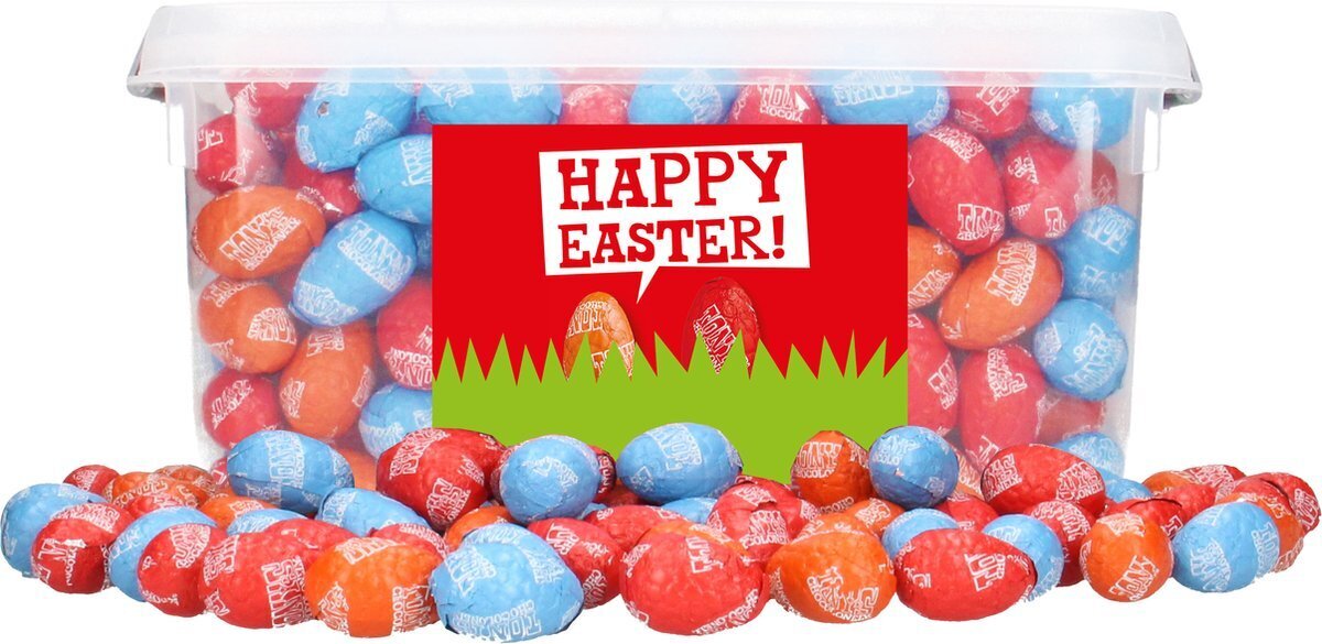 Bol.com Tony's chocolonely paaseitjes mixxboxx melk, karamel zeezout en donkere melk - 4000 gram aanbieding