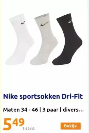 Action Nike sportsokken Dri-Fit aanbieding