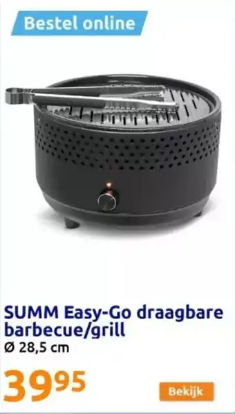 Action SUMM Easy-Go draagbare barbecue/grill Ø 28,5 cm aanbieding