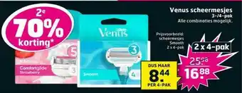 Trekpleister Venus Scheermesjes 3--4-Pak 2e 70% Korting aanbieding