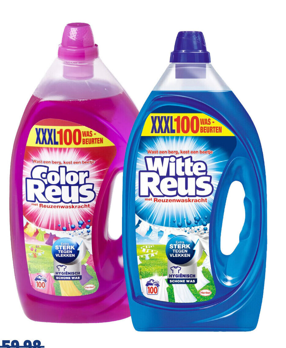 Makro Reus wasmiddel Flacon 100 wasbeurten aanbieding
