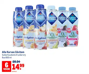 Makro Alle Karvan Cévitam Suikerhoudend of suikervrij Bus 600 ml aanbieding