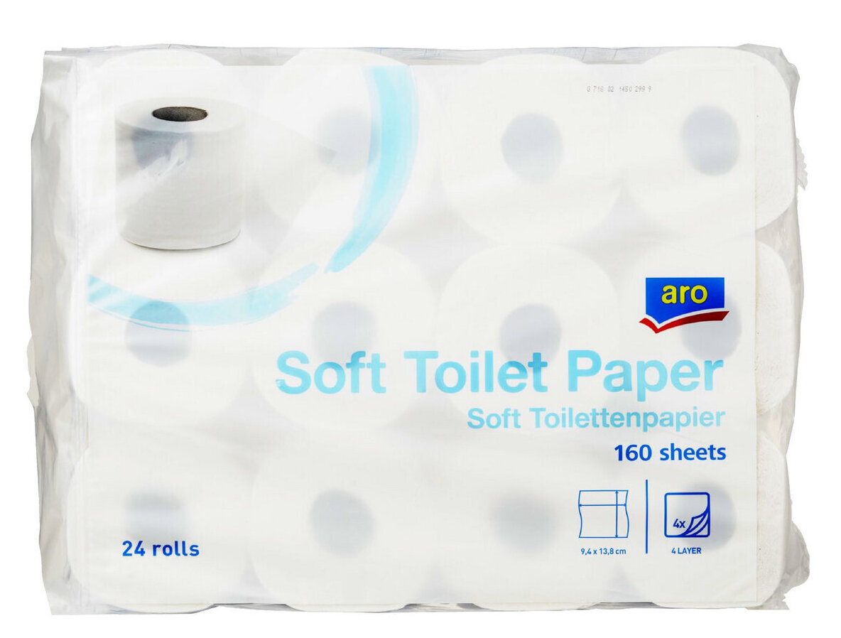 Makro Aro toiletpapier 3-laags Folie 24 rollen aanbieding