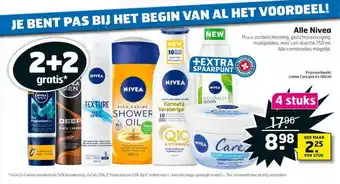 Trekpleister Alle Nivea 2+2 Gratis aanbieding