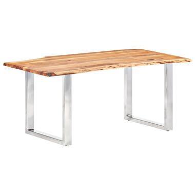 Leen Bakker Vidaxl eetkamertafel met natuurlijke randen 3.8 cm 200 cm acaciahout aanbieding