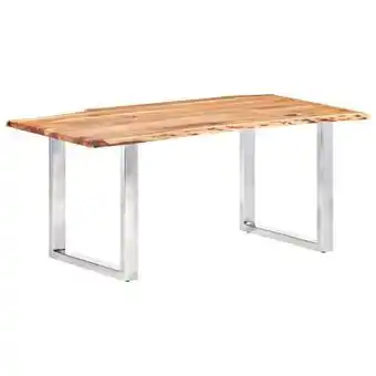 Leen Bakker Vidaxl eetkamertafel met natuurlijke randen 3.8 cm 200 cm acaciahout aanbieding