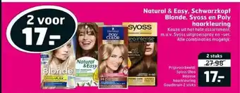 Trekpleister Natural & Easy, Schwarzkopf Blonde, Syoss En Poly Haarkleuring aanbieding