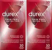 Bol.com Durex condooms - thin feel extra dun 10st x2 - voordeelverpakking aanbieding
