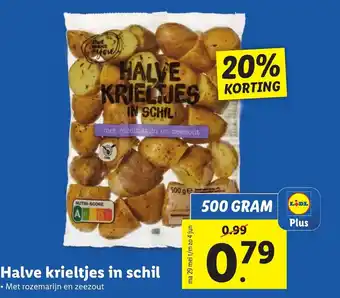 Lidl Halve krieltjes in schil 500 GRAM aanbieding