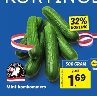 Lidl Mini-komkommers 500 GRAM aanbieding