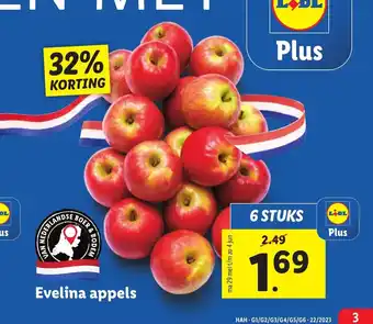 Lidl Evelina appels 6 STUKS aanbieding