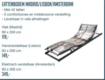 Comfort Suite Lattenbodem madrid/lisbon/amsterdam 90x200 cm aanbieding