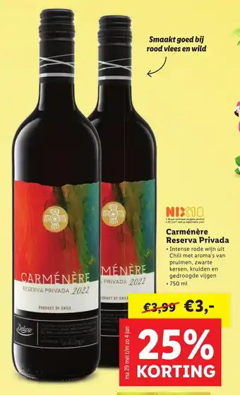 Lidl Carménère Reserva Privada aanbieding