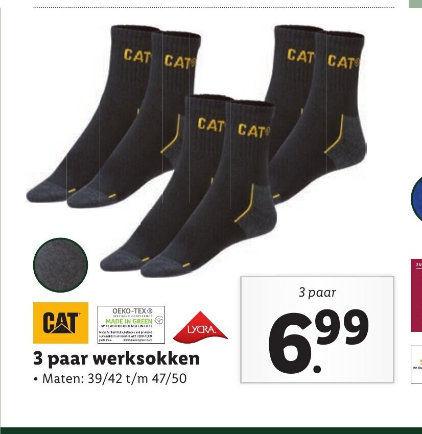 CAT 3 paar werksokken aanbieding bij Lidl
