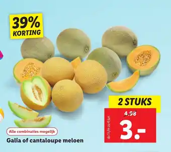 Lidl Galia of cantaloupe meloen 2 STUKS aanbieding