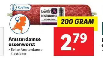 Lidl Amsterdamse ossenworst 200 GRAM aanbieding