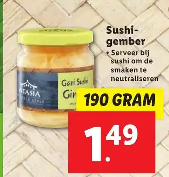 Lidl Sushi-gember 190 GRAM aanbieding