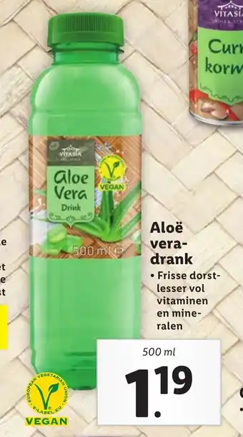 Lidl Aloë vera- drank 500 ml aanbieding