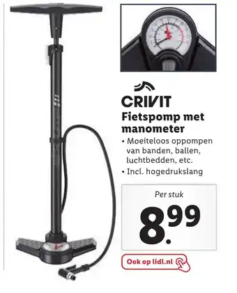 Lidl CRIVIT Fietspomp met manometer aanbieding