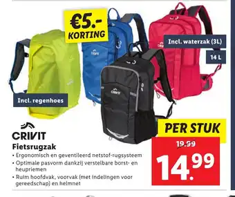 Lidl CRIVIT Fietsrugzak aanbieding