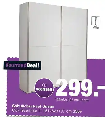 Budget Home Store Schuifdeurkast Susan 136x62x197 cm aanbieding