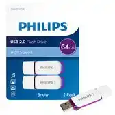 Bol.com Philips usb stick snow edition 64gb - usb2.0 magic purple 2-pack aanbieding