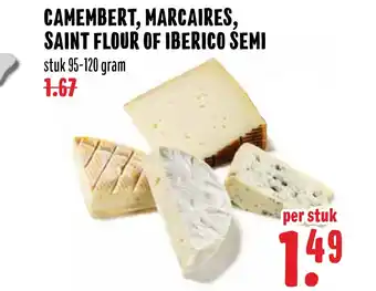 Boon`s Markt Camembert, Marcaires, Saint Flour Of Iberico Semi 95-120 gram aanbieding