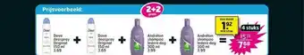 Trekpleister Dove Deospray Original 150 Ml + Andrélon Shampoo Iedere Dag 300 Ml 2+2 Gratis aanbieding