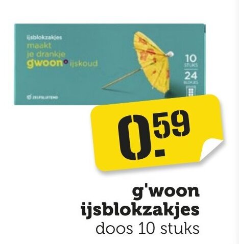 Coop g'woon ijsblokzakjes aanbieding