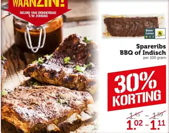 Coop Spareribs BBQ of Indisch per 100 gram aanbieding