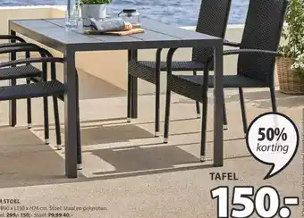 Jysk MADERUP TAFEL, B90 x L150 x H74 cm aanbieding